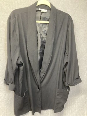 Kenneth Mitchell женщин 26W Blazer куртка 4 кнопки черный карманы нарядный винтажный - Изображение 1 из 4