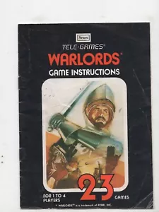 Warlords Sears Intellivision MANUAL ONLY Authentic Original - Picture 1 of 1