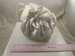 Hochzeit Braut, Blumenmädchen kleine Handtasche Satin Kristalle Zuckerguss - Bild 1 von 5