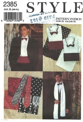 1993 Style 2385 Men's Accessories size A S-XL sewing pattern uncut - Image 1 of 3