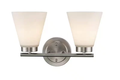 14.5 in. Brushed Nickel Bathroom Vanity Light Bel Air Lighting Fifer New - Image 1 of 4