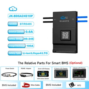 JK 8S-24S 24V-72V 100A Li-ion LiFePo4 Smart BMS 0.6A Active Balance BT/RS485 lot - Picture 1 of 30
