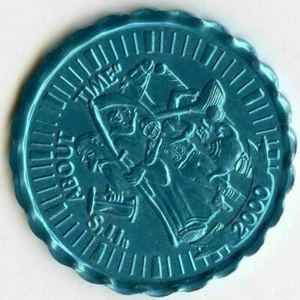 Karneval Doubloon Krewe of Argus 2000 Aluminium blau - Bild 1 von 2