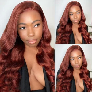 UNice Reddish Brown Body Wave Bundles Human Hair Extensions Cooper Red Weaves 9A - Picture 1 of 15