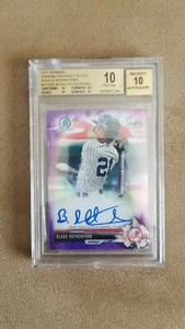 2017 Bowman lila Refraktoren Blake Rutherford makellos 10 BGS Auto eBay 1/1 - Bild 1 von 2