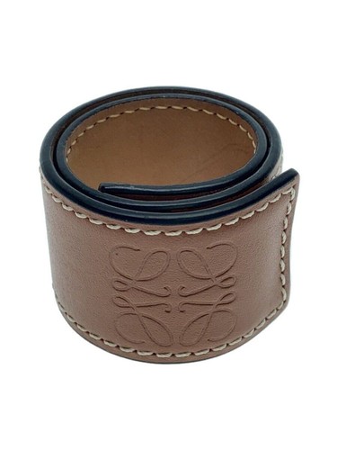 Bracciali LOEWE Slap piccoli pelle marrone donna logo inciso in rilievo usati