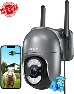 4G LTE Security Camera Outdoor SIM Card 2K Plug in Wired IP PTZ CCTV Tracking - Picture 1 of 12