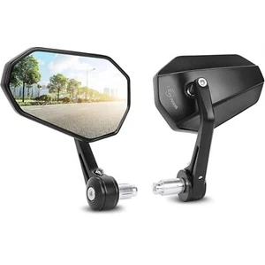 2 X Universal Motorcycle Handlebar Rear View Wing Side Mirrors - Picture 1 of 7