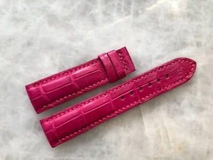 20mm/18mm Pink Alligator Crocodile Embossed Leather Watch Strap Band - Picture 1 of 4