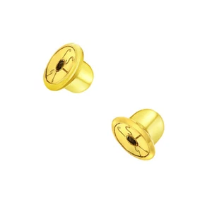 Replacement Pair (2) 14k Yellow Gold Earring Screw Backs Fits In Season Jewelry - Picture 1 of 3