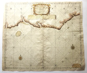 1698 Sussex Küste Seekarte Karte van Keulen Brighton Hastings Arundel 7 Schwestern - Bild 1 von 15