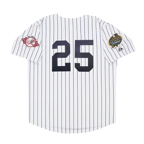 Jason Giambi 2003 New York Yankees World Series White Home Men's Jersey (S-3XL) Cover