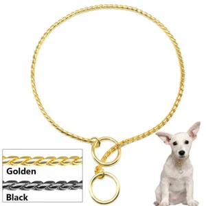 Dog Choke Chain Collar Stainless Steel P-Choker Slip Training Snake Necklace - Picture 1 of 14