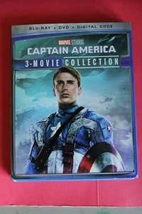 Captain America 3-Movie Collection Blu-Ray DVD Set Digital Code W/Slip Cover New - Picture 1 of 4