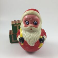 Vintage Jingling Roly Poly Santa Kiddie Products Claus Christmas Toy Plastic 196