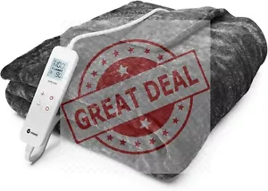 VREMI ELECTRIC HEATING THROW BLANKET 79N STANDARD - 50" X 60" - GRAY FREESHIP ! - Picture 1 of 7