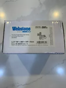 Webstone Full Port Forged Brass Ball Valves w/ Hi-Flow Hose Drain H-41672 - Picture 1 of 3
