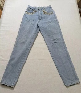 VTG Boom Boom Jeans Bling Embellished Blue Denim Jeans Size 7/8 - Picture 1 of 10