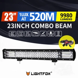 23inch LED Light Bar Spot Flood 4x4 Driving Lamp 12V & Wiring Kit - Picture 1 of 12