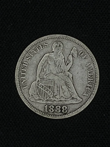 1888 Seated Liberty Dime Silver 10C - VF+ - P Mint Cover