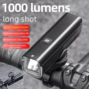 ROCKBROS LED Bicycle Headlight Cycling Front Bike Light Rechargeable Waterproof - Picture 1 of 10