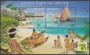 F-EX58201 NIUAFO ́OU MNH 1999 JAKOB LE MAIRE EARLY EXPLORER CANOAS VELERO. - Imagen 1 de 2