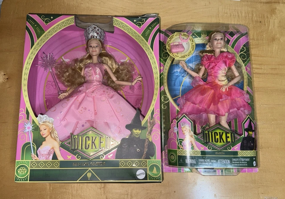 Wicked Movie Deluxe Set Glinda & Elphaba Dolls W/ Accessories Mattel