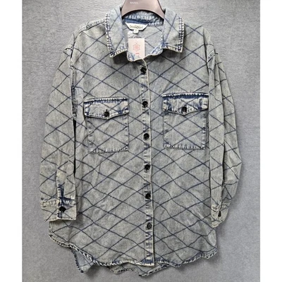 NEW Davi & Dani Bella Quilted Denim Jacket Size Medium  - Image 1 of 4