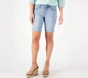Nuovo NYDJ Ella Short - Poesia Taglia Regular 8 Pantaloncini Donna Denim A591697 - Foto 1 di 6