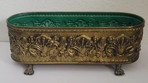 Maceta vintage de latón Repousse - Imagen 1 de 8