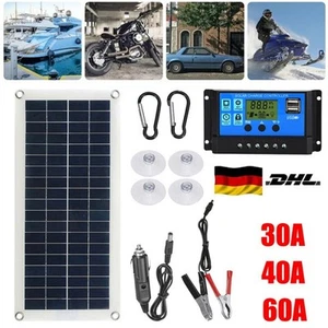 300W 12V Solarpanel Solarmodul 30A Ladegerät USB Kit Für Wohnwagen Camping Boot - Bild 1 von 23
