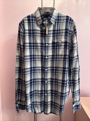 NEW with Tags Club Monaco Blue Plaid Button Down Shirt Men’s S - Image 1 of 4