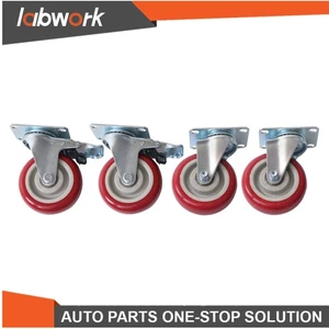 Labwork 4Pack 4Inch Universal Caster Wheels (2 with brakes & 2 without brakes) - Picture 1 of 19