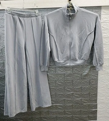 Nueva Chaqueta Victoria's Secret VSX Tejida Sin Peso Cremallera Completa Talla 8 y Pantalón Talla Pequeña Azul Foto 1 de 4