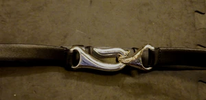 Damen M/L Chicos schwarz Echtleder Slide verstellbar Haken in Schnalle Gürtel - Bild 1 von 12