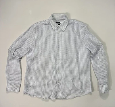 Camisa Jos A Bank Para Hombre Grande de Lino con Botones Calce Ajustado Blanca Azul Floral Moderna Foto 1 de 4