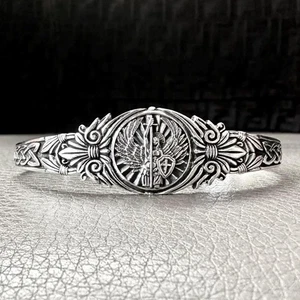 Handcrafted 925 Sterling Silver Saint Michael Christian ArchAngel Bracelet - Picture 1 of 4