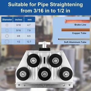Tube Straightening Tool Pipe Adjuster Professional 3/16" to 1/2" Heavy Duty - Picture 1 of 7