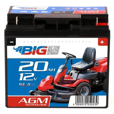 Rasentraktor Aufsitzmäher Batterie BIG AGM 12V 20Ah ersetzt 18Ah 17Ah Rasenmäher - Bild 1 von 4