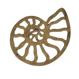 Nautilus Shell Trivet - Acabado dorado envejecido, resistente al calor, decoración costera - Imagen 1 de 8