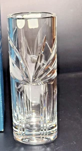 Bohemian hand cut lead crystal bud vase Czech Republic 7" - Picture 1 of 4