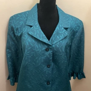 Studio I Women’s Turquoise 3/4 Sleeve Blazer NWT Size 18W - Picture 1 of 14