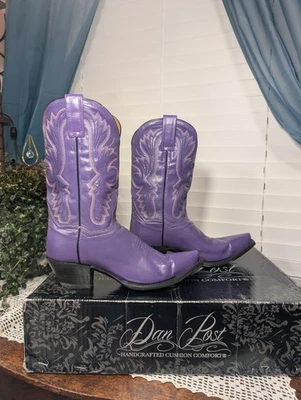 Dan Post Purple Wild Ride Snip Toe DPZ4060 Cowboy Boots, Size 8.5M Mid Calf - Image 1 of 4