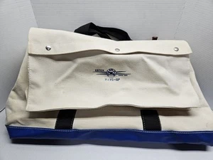 Estex Canvas Tool Bag 2175 GP Steel Frame Leather Straps Hard Bottom Web Handles - Picture 1 of 24