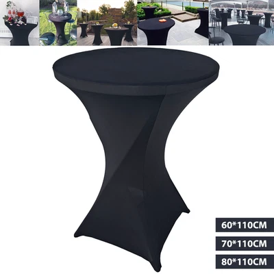 STRETCH STEHTISCH HUSSE FÜR BISTROTISCH Ø 60 70 80 CM ELEGANTE MASCHINENWÄSCHE - Bild 1 von 4