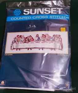 NEU Sonnenuntergang DAS LETZTE ABENDMAHL gezähltes Kreuzstich-Set 12” x 32” VERSIEGELT 2976 - Bild 1 von 8
