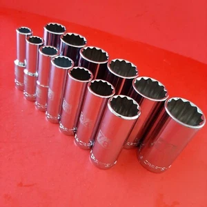NEW CRAFTSMAN Easy Read 13pc 1/2" Drive Deep 12pt SAE Socket Set 7/16 - 1 3/16 - Picture 1 of 6