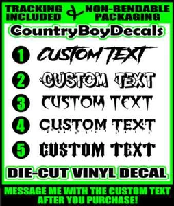 CUSTOM TEXT 24" Vertical Windshield Vinyl Decal Sticker PERSONALIZED Truck Car - Picture 1 of 5