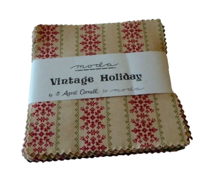 Vintage Holiday Quilting Blocks Set of 40 Squares by April Cornell for MODA Rare - Image 1 of 4