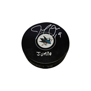 JOE THORNTON Signed San Jose Sharks Puck - JUMBO inscription